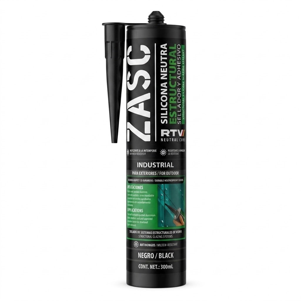 Silicon Sellador Adhesivo Estructural Neutro Negro Exterior