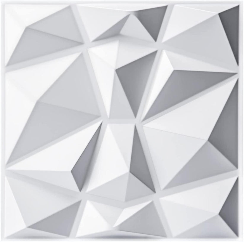 Wall Panel Lámina 3D Decorativo De PVC Elegante Color Blanco 50x50cm