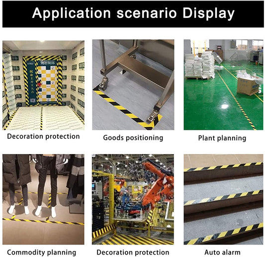 Cinta Reflectiva Adhesiva Señalización Flecha Amarillo Negro 5cmx5m