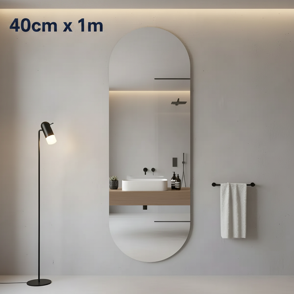 Espejo Autoadhesivo Acrilico Flexible Pared Baño 40cmX1m