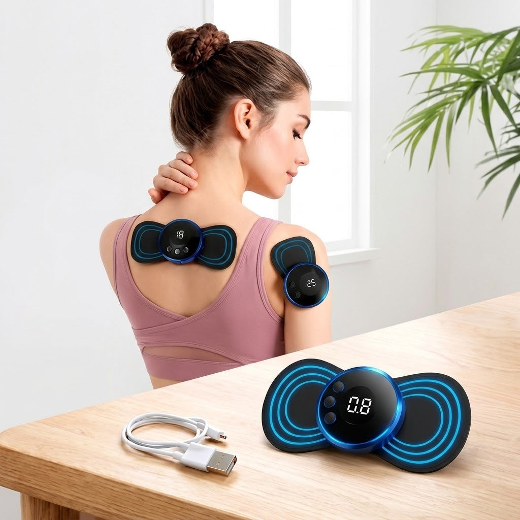 Mini Masajeador Cervical Cuello Y Espalda Tens Recargable