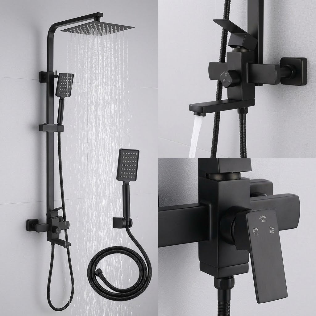 Set De Ducha Lujo Tipo Columna Acero Inoxidable