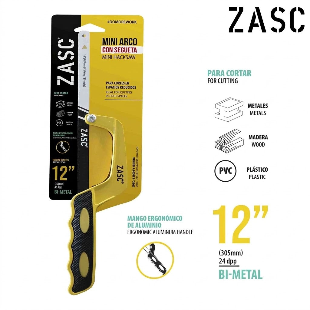 Mini arco con segueta 12 metálico