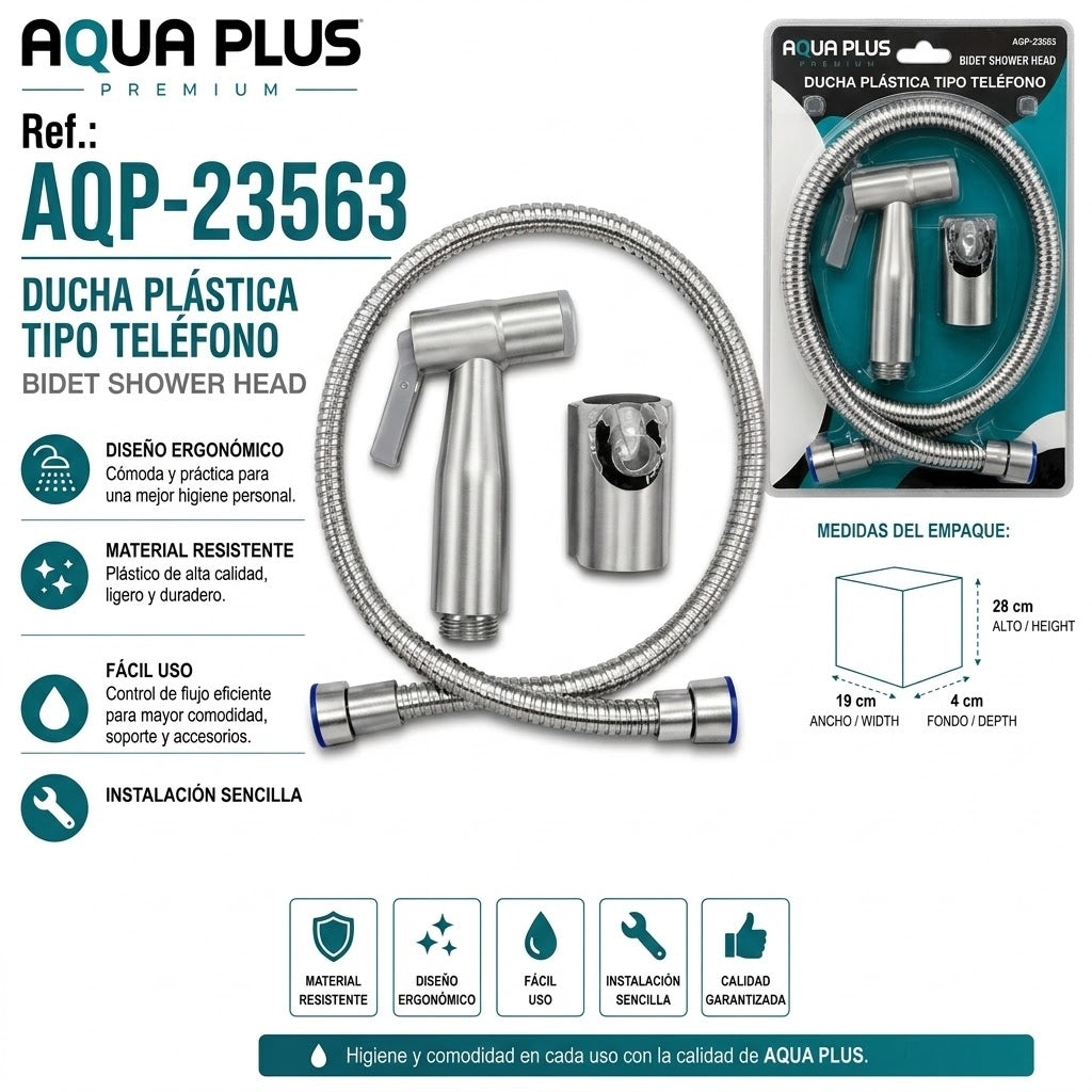 Ducha teléfono premium acero plástico cromado manguera