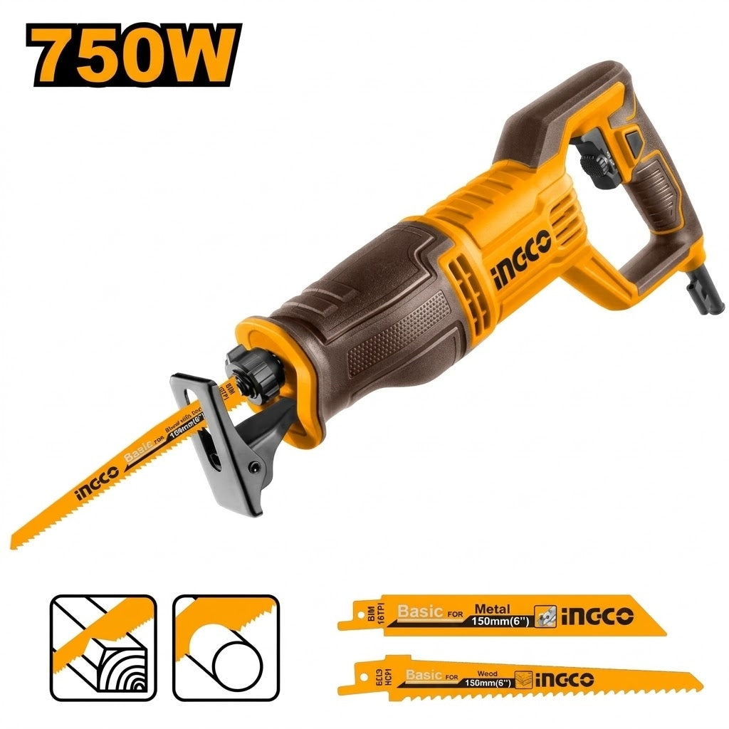 Sierra sable reciproca Ingco 750w corte metal madera pvc