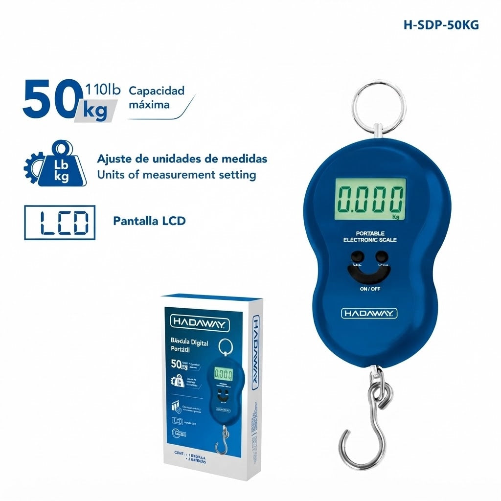 Peso portatil 50 Kg balanza maleta digital equipaje bascula