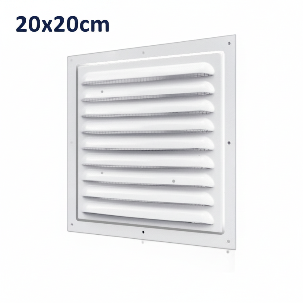 Rejilla Ventilacion Plana Blanca 20x20 Cm
