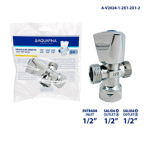 Llave Arresto Doble 1/2 X 1/2 Metálica