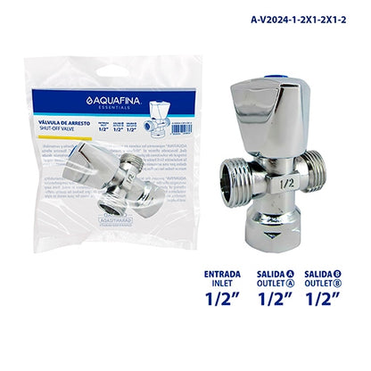Llave Arresto Doble 1/2 X 1/2 Metálica