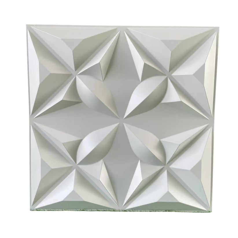 Wall Panel Lámina 3D Decorativo De PVC Elegante Color Blanco 50x50cm