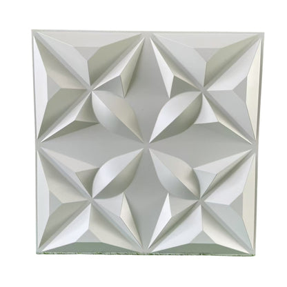 Wall Panel Lámina 3D Decorativo De PVC Elegante Color Blanco 50x50cm
