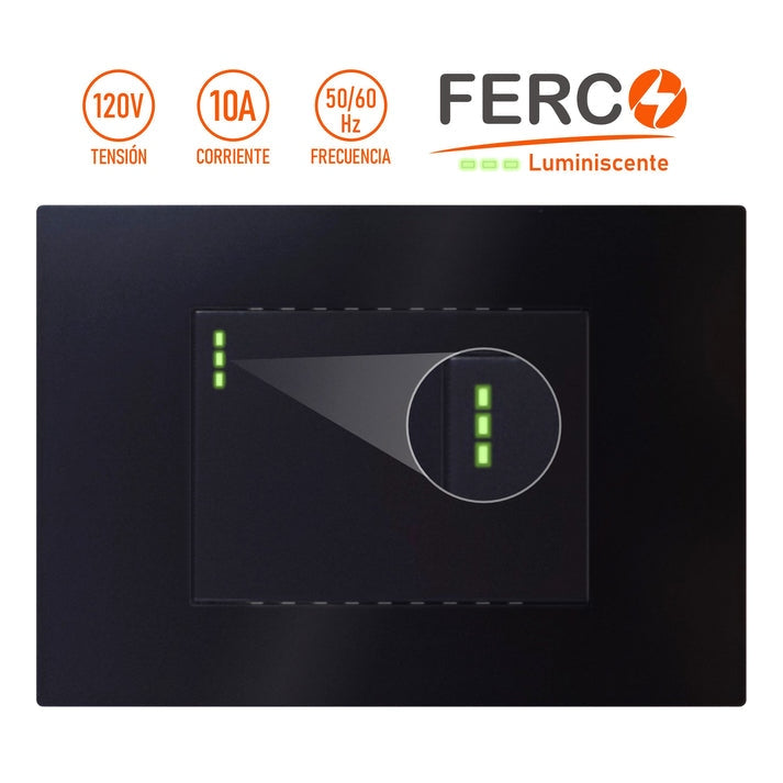 Apagador Interruptor Negro De Lujo Sencillo