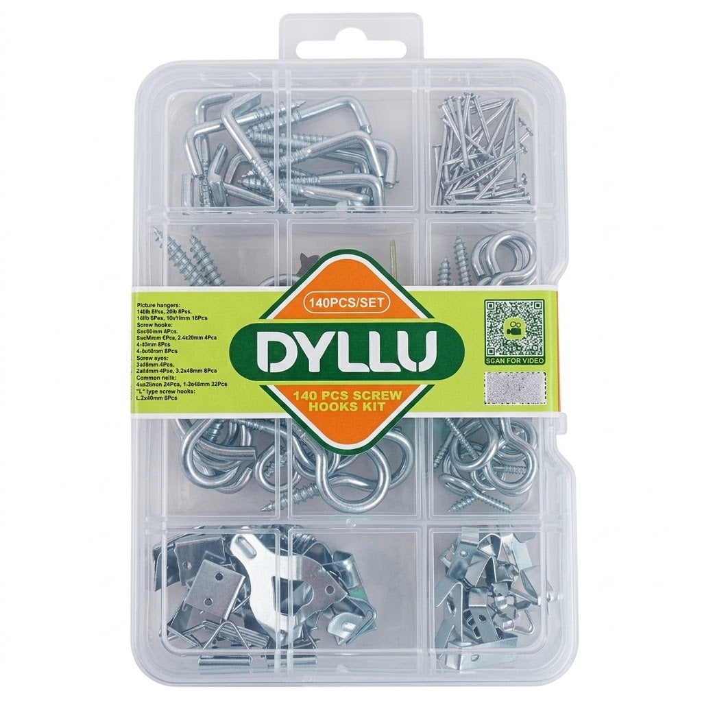Set De Armellas Y Ganchos De Tornillos (140pzs)