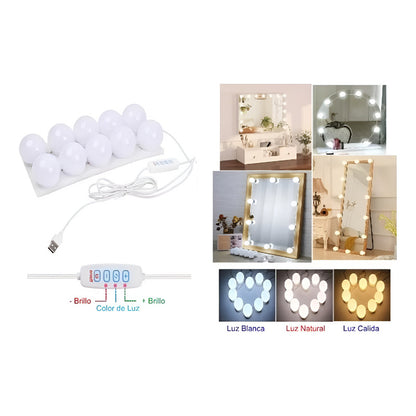 Bombillo Para Espejo De Maquillaje 10 Led