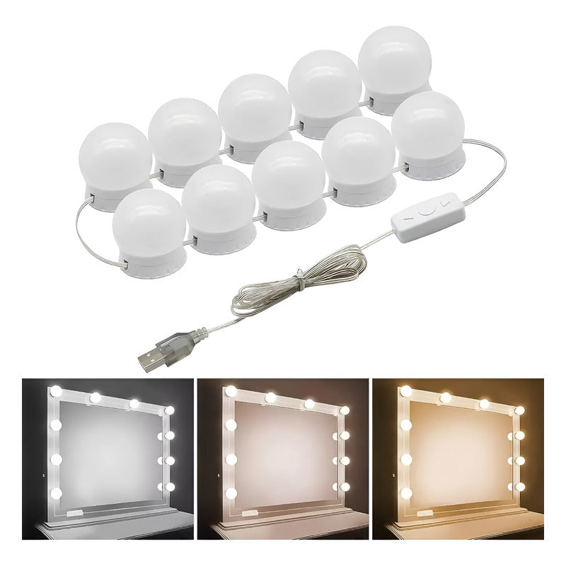 Bombillo Para Espejo De Maquillaje 10 Led Con Control Remoto