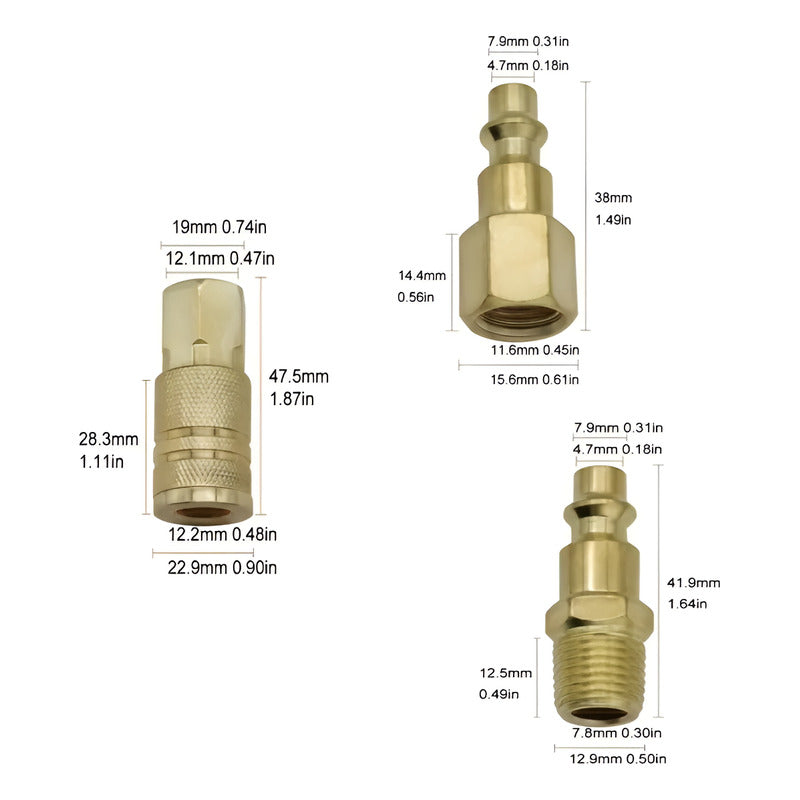Juego De Acople Rapido 5 Pzas Compresor De Aire 1/4 Zasc