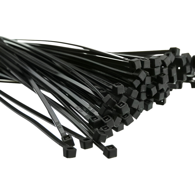 Tirrap Tirraje Amarre Plástico Cable 40 Cm Negro 100 Und.