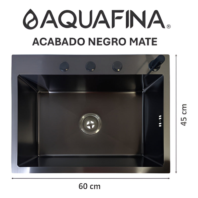 Fregadero Lavaplatos Negro 60x45cm Acero Inoxidable