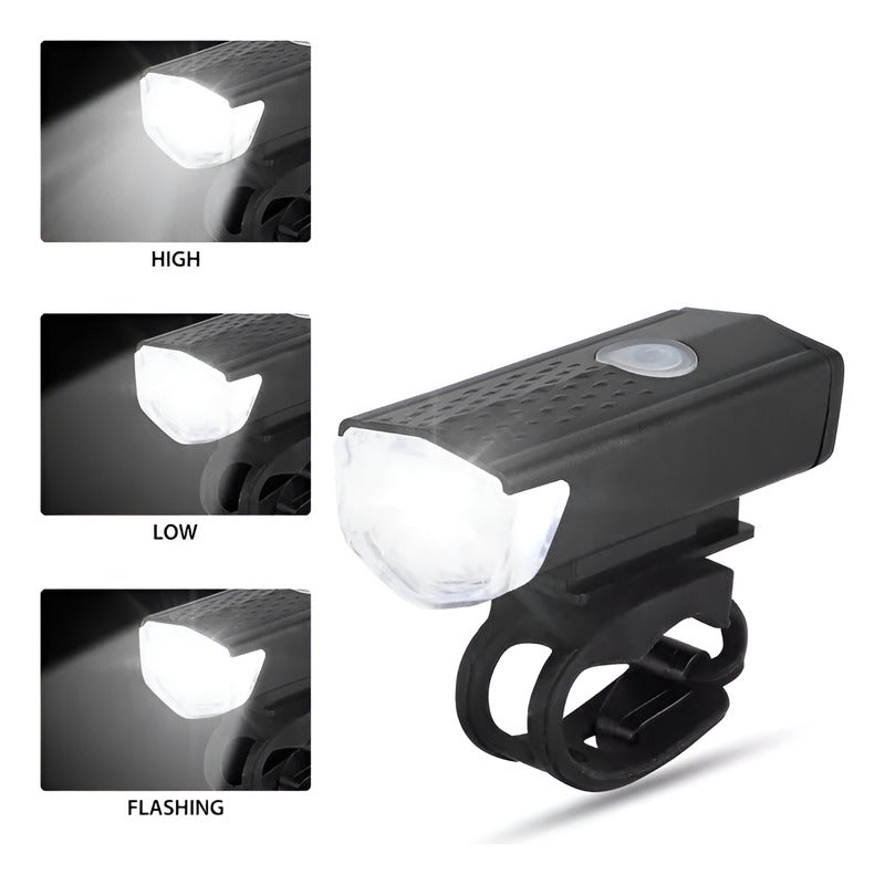 Juego Luz Led Bicicleta Delantera Y Trasera Recargable Usb