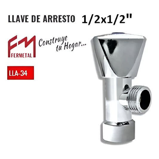 Llave De Arresto 1/2 X 1/2 Tipo Fp Marca Fermetal