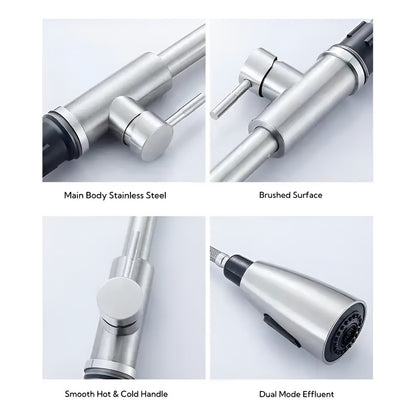 Llave fregadero lavaplatos extensible agua fría y caliente