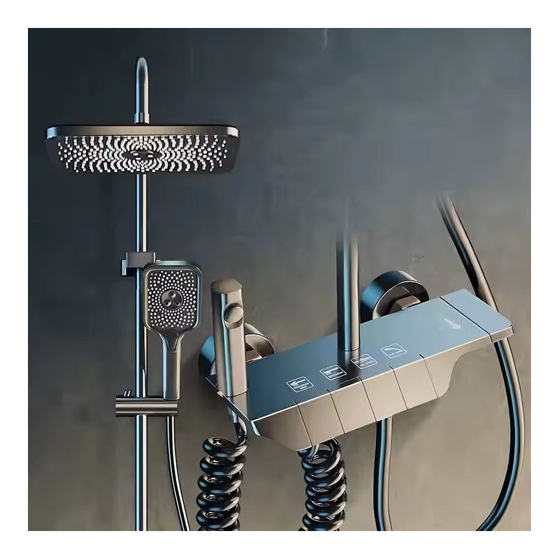 Set de ducha tipo columna para baño de lujo negra