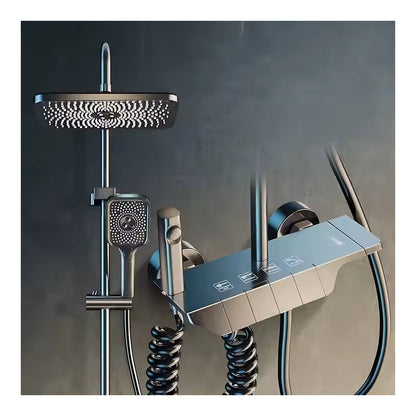 Set de ducha tipo columna para baño de lujo negra