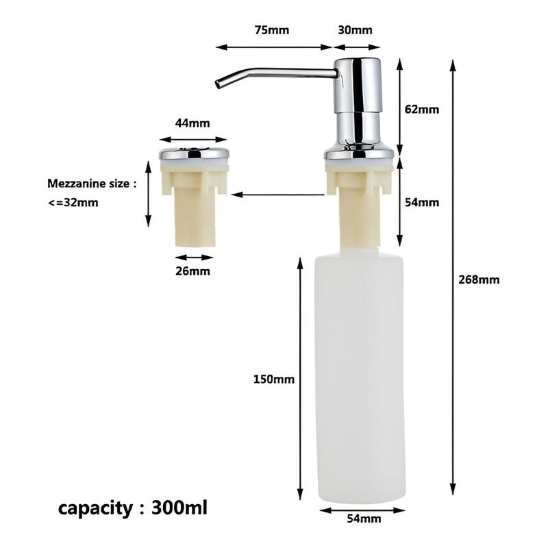 Dispensador De Jabón Para Empotrar Acero Inoxidable