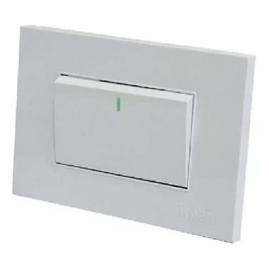 Apagador Interruptor Sencillo Moderno Blanco Luz Reflectivo