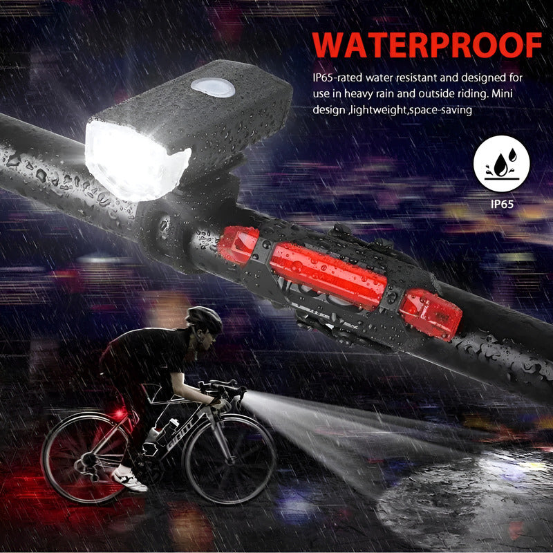 Juego Luz Led Bicicleta Delantera Y Trasera Recargable Usb