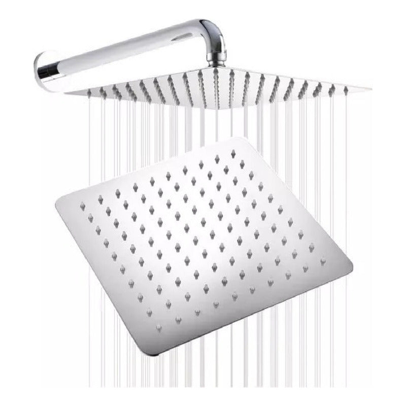 Ducha tipo espejo con su tubo 12 pulgadas
