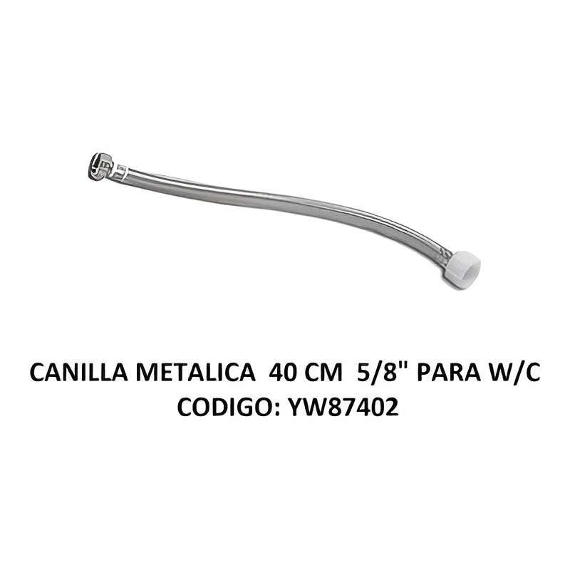 Canilla Flexible Metálica Para Inodoro (1/2 X5/8x40cm)