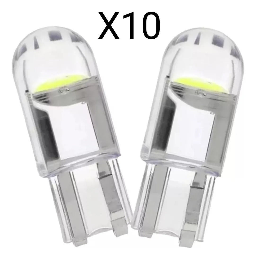 Bombillo Muelita T10 Led Cob 360 12v 10 unidades