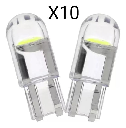 Bombillo Muelita T10 Led Cob 360 12v 10 unidades