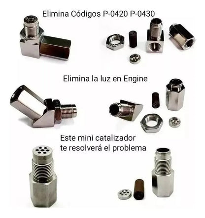 Mini catalizador sensor de oxigeno elimina luz check engine
