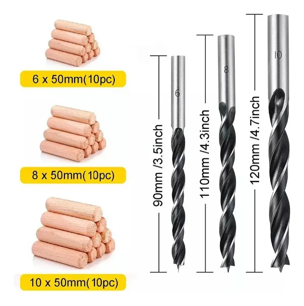 Guia Para Tarugos De Madera 6,8,10 Mm Plantilla Carpinteria