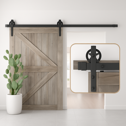 Riel de granero para puerta corrediza madera 2mts