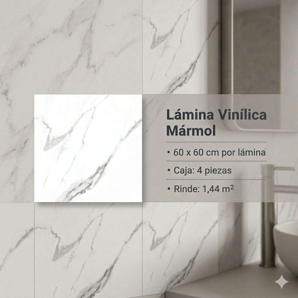 Lamina Vinilica Autoadhesiva Para Pared 60x60cm (4 Laminas)