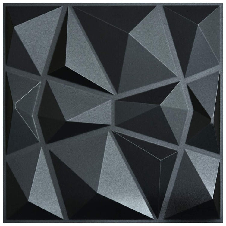 Wall Panel Lamina 3d Decorativo De Pvc Elegante Color Negro De 50x50cm
