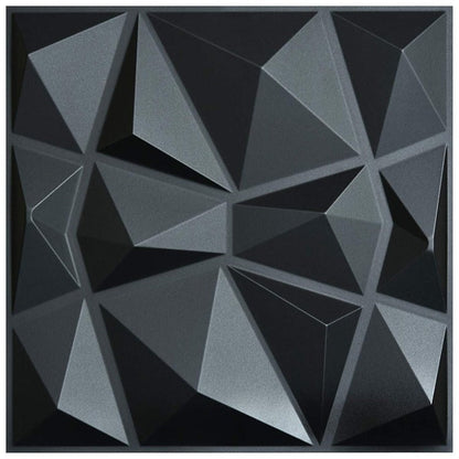 Wall Panel Lamina 3d Decorativo De Pvc Elegante Color Negro De 50x50cm