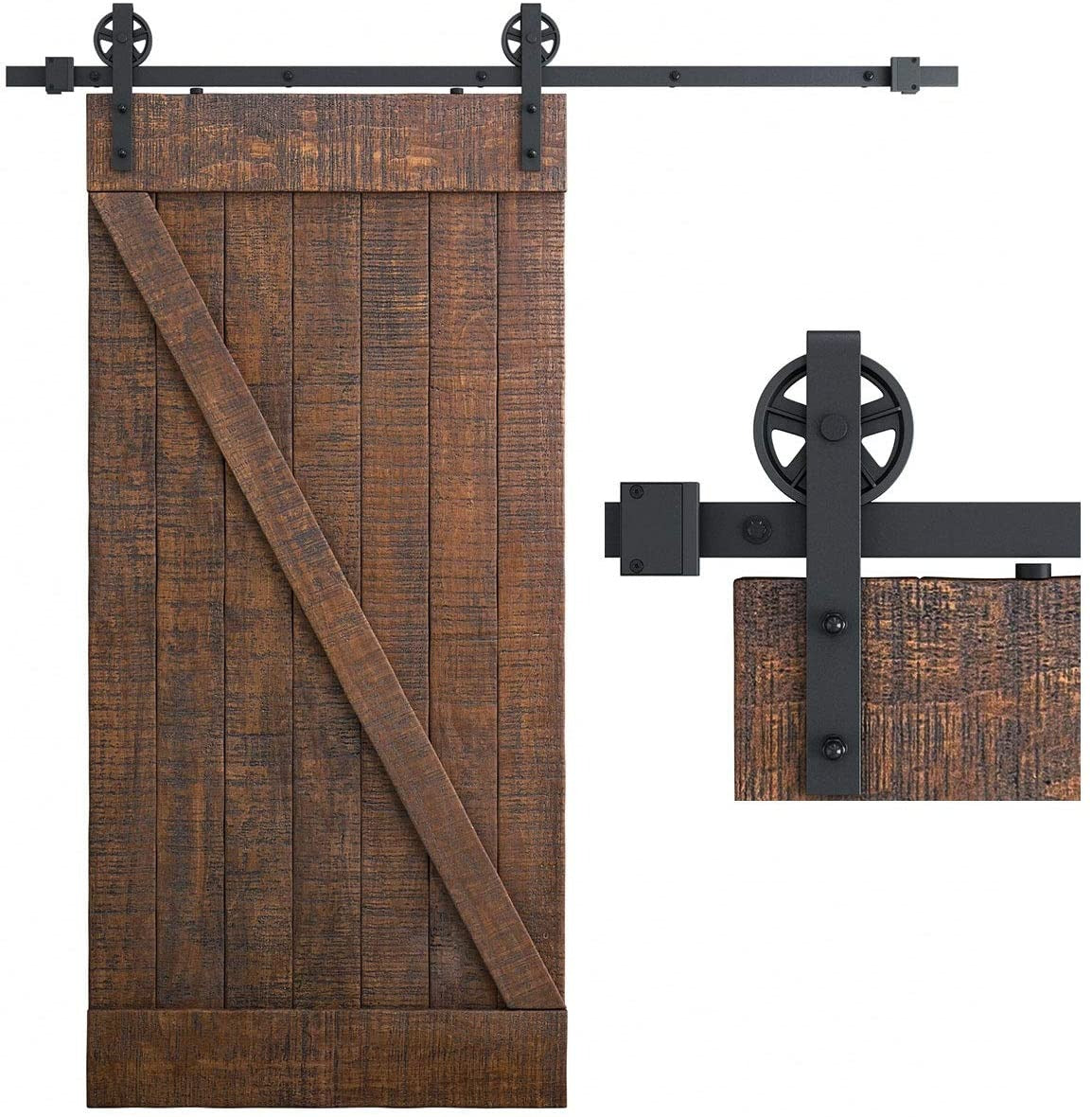 Riel de granero para puerta corrediza madera 2mts