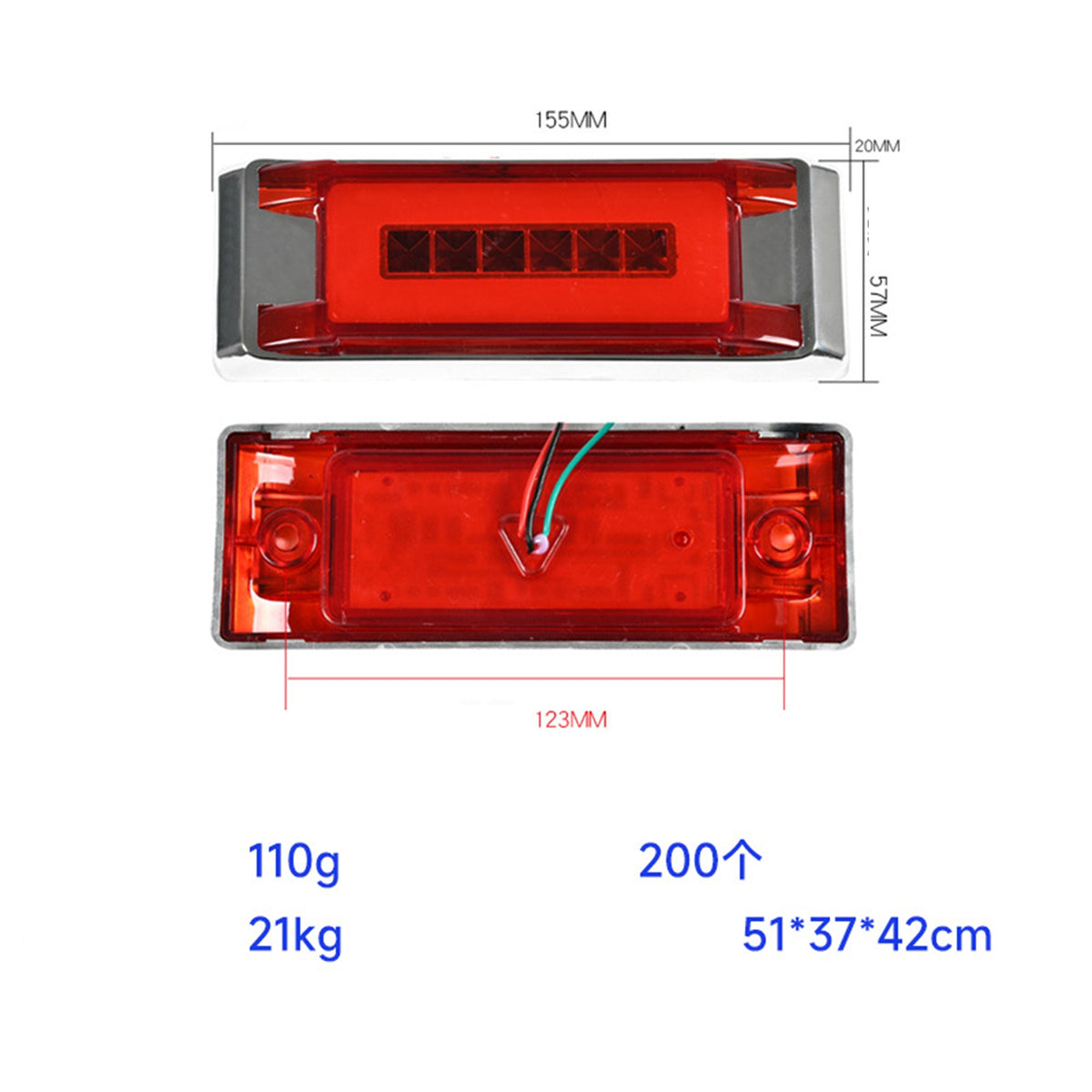 Luces led laterales para camiones trailer gandola 12v 24v rojo el par