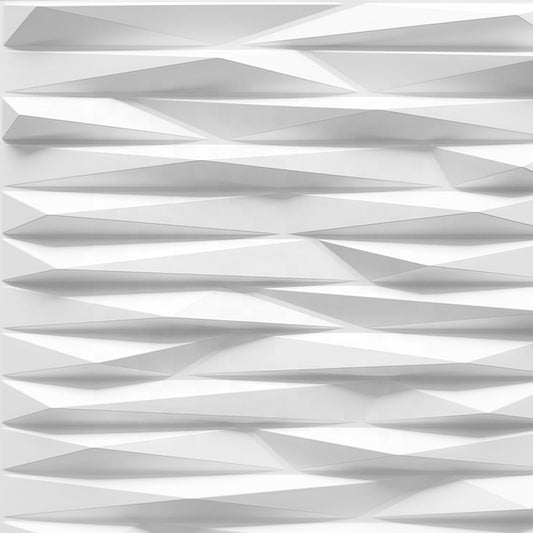 Wall Panel Lámina 3D Decorativo De PVC Elegante Color Blanco 50x50cm