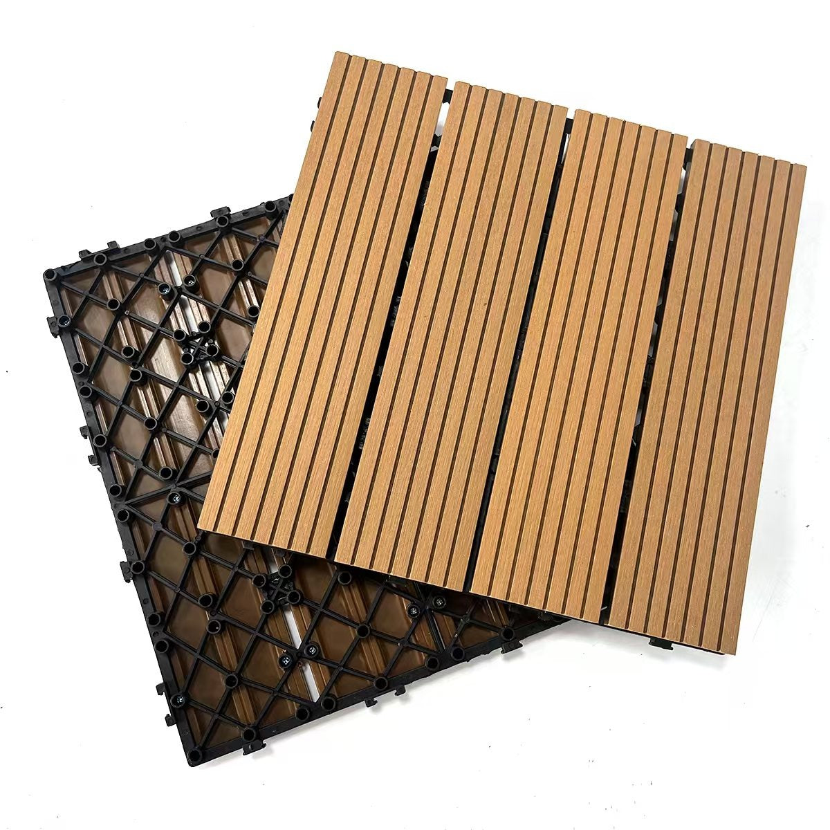 Pisos Deck Modular Para Exteriores Wpc (Lamina 30 X 30cm) Caja 6 Piezas 0.54m2