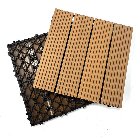 Pisos Deck Modular Para Exteriores Wpc (Lamina 30 X 30cm) Caja 6 Piezas 0.54m2