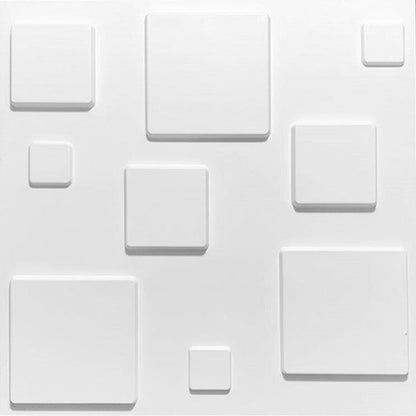 Wall Panel Lámina 3D Decorativo De PVC Elegante Color Blanco 50x50cm