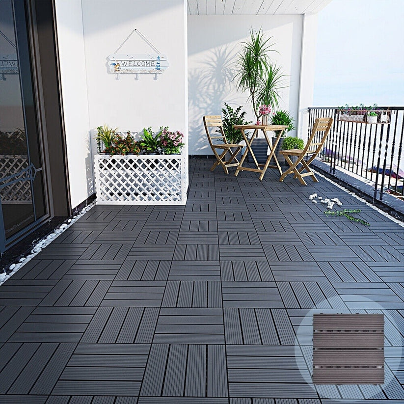 Pisos Deck Modular Para Exteriores Wpc (Lamina 30 X 30cm) Caja 6 Piezas 0.54m2