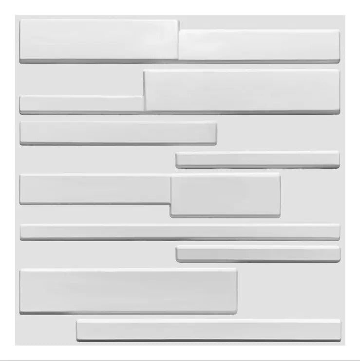 Wall Panel Lámina 3D Decorativo De PVC Elegante Color Blanco 50x50cm