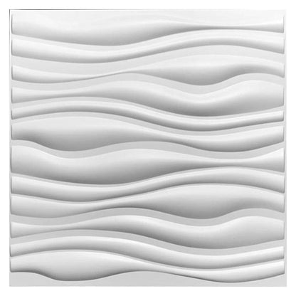 Wall Panel Lámina 3D Decorativo De PVC Elegante Color Blanco 50x50cm
