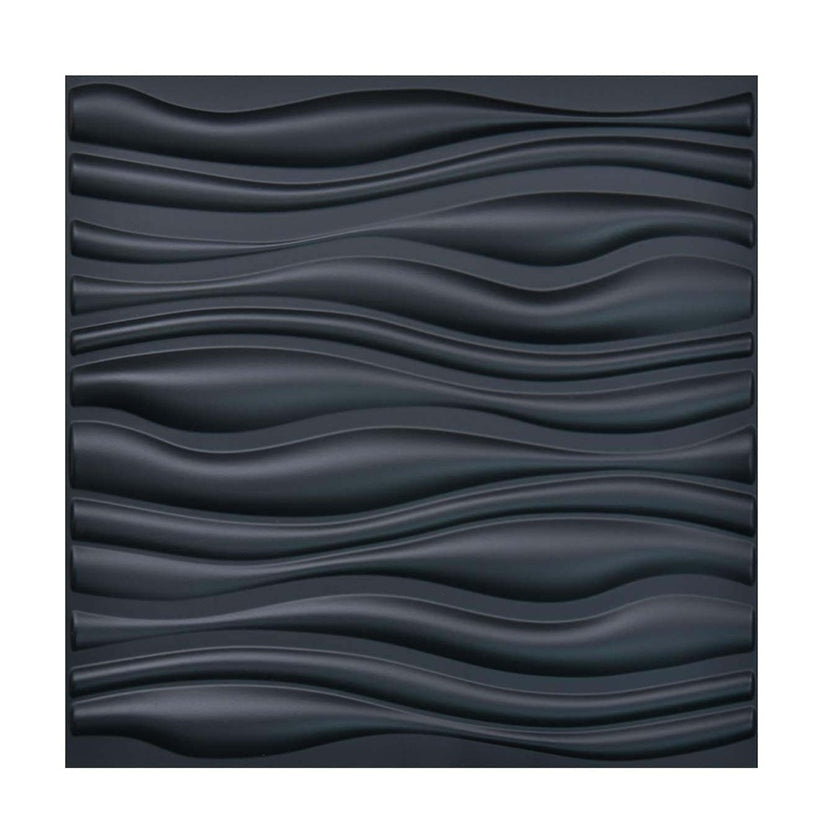 Wall Panel Lamina 3d Decorativo De Pvc Elegante Color Negro De 50x50cm